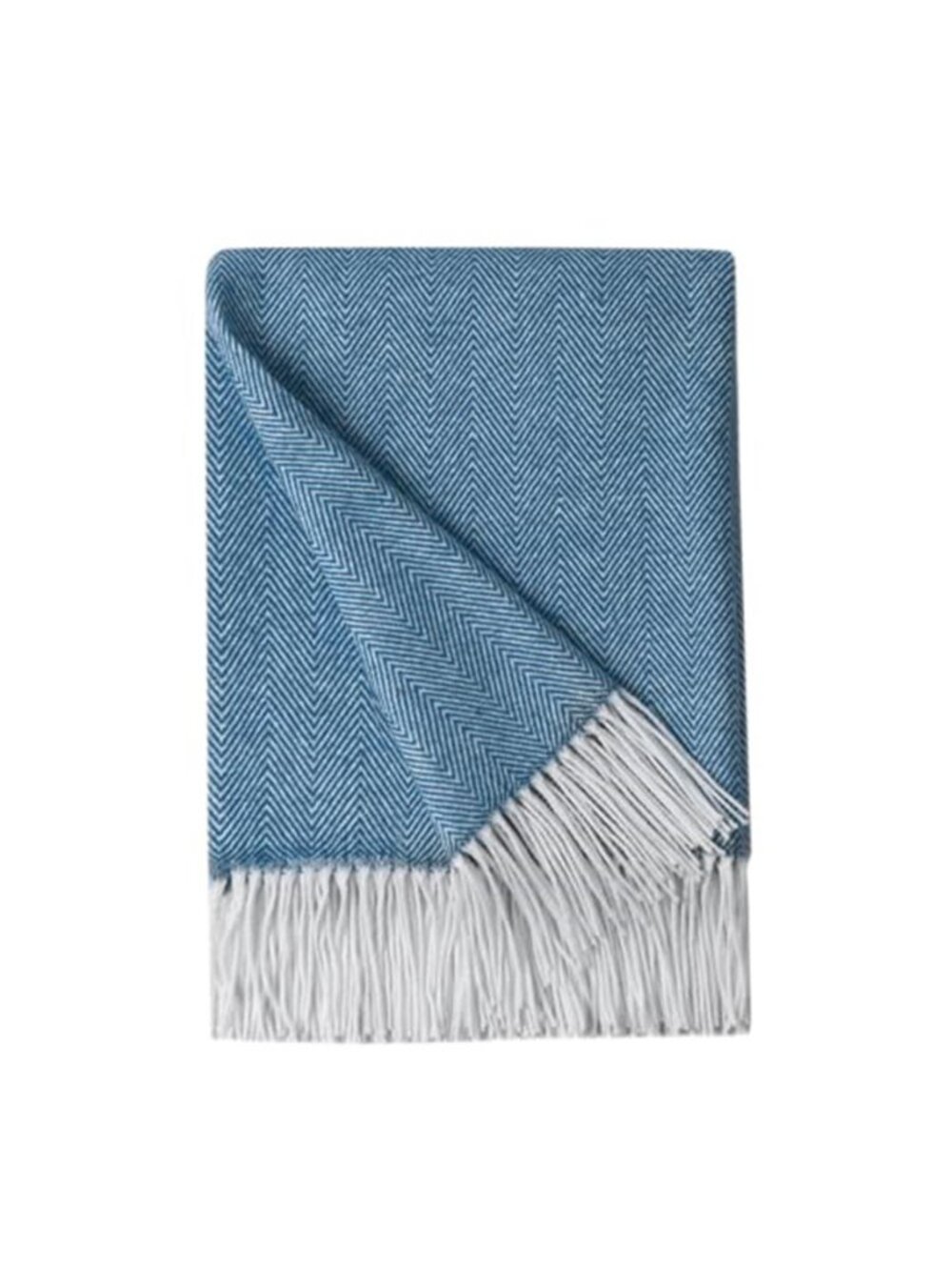 Navy Throw Blanket Soft Acrylic Cozy Lightweight Couch Bed Fringe